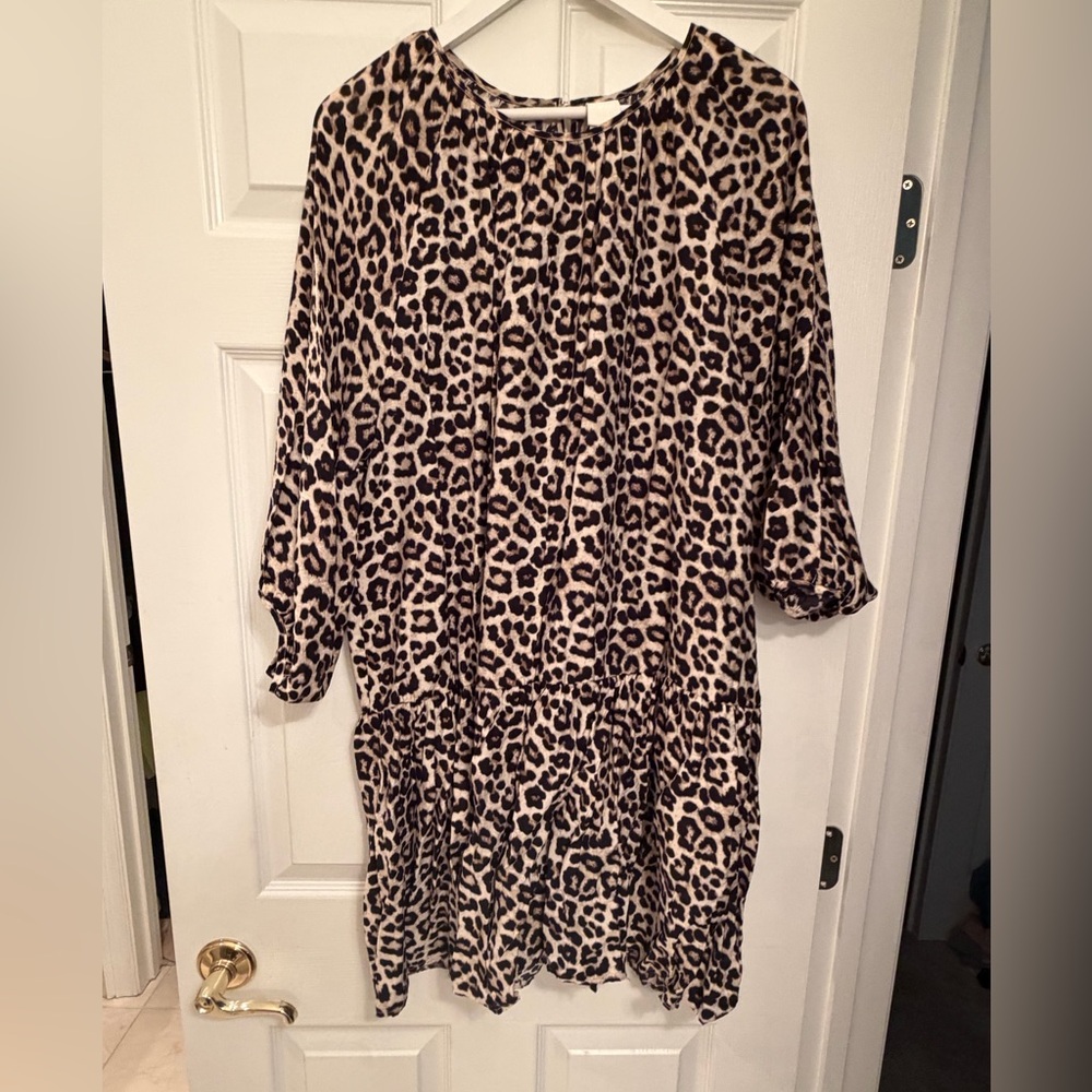 H&M Leopard Print Oversized Dress Sz Large